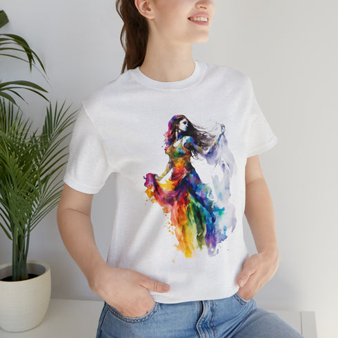 Rainbow Belly Dancer's Pose - Short Sleeve Tee